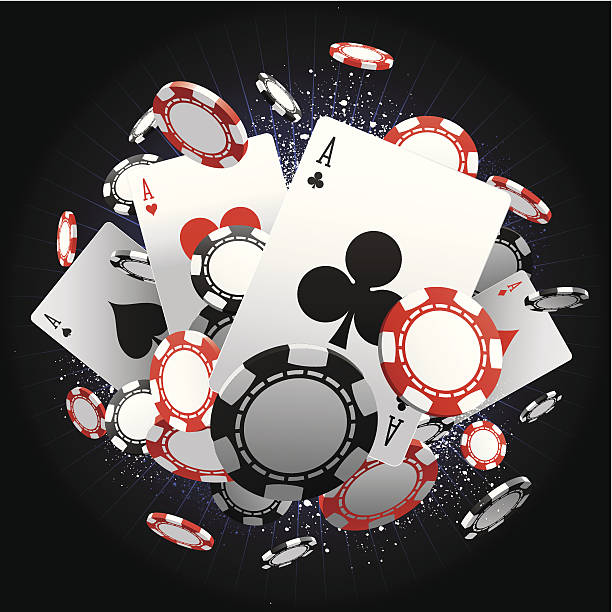 An explosion of poker chips and cards. Global colours are easily modified.